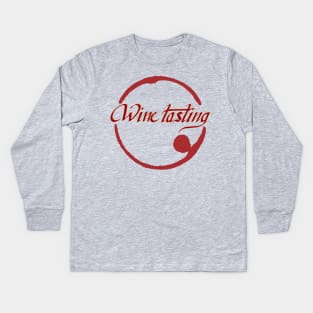 Lettering "Wine tasting" Kids Long Sleeve T-Shirt